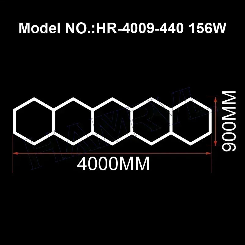 Hexagon LED Honeycomb Garage Lights - 110V-240V Workshop Tube Lighting for Auto Repair