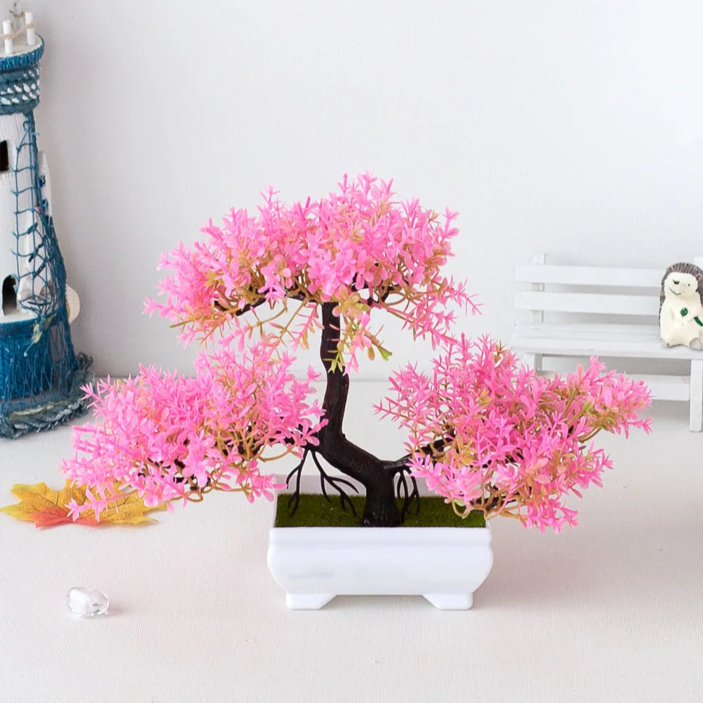 Faux Bonsai Tree with Pot - Artificial Plastic Plant for Home Decor