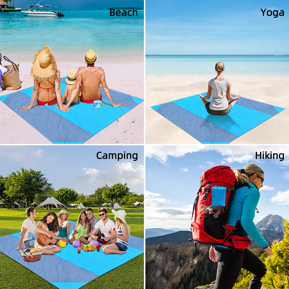 XL Waterproof, Sand-Free Picnic Mat for Camping & Beach - Light, Portable Blanket