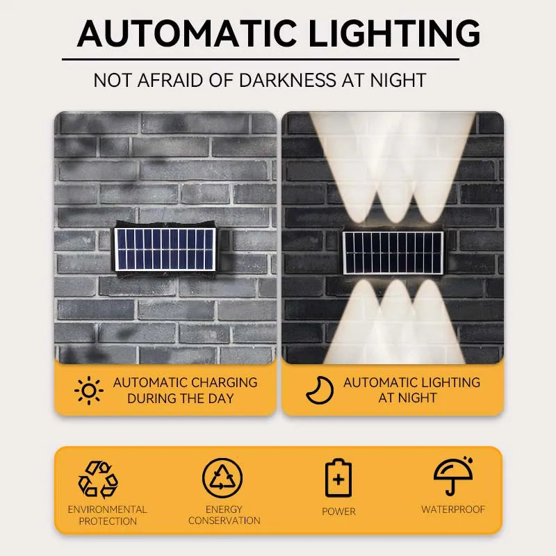 Waterproof Solar LED Wall Light Outdoor Decor