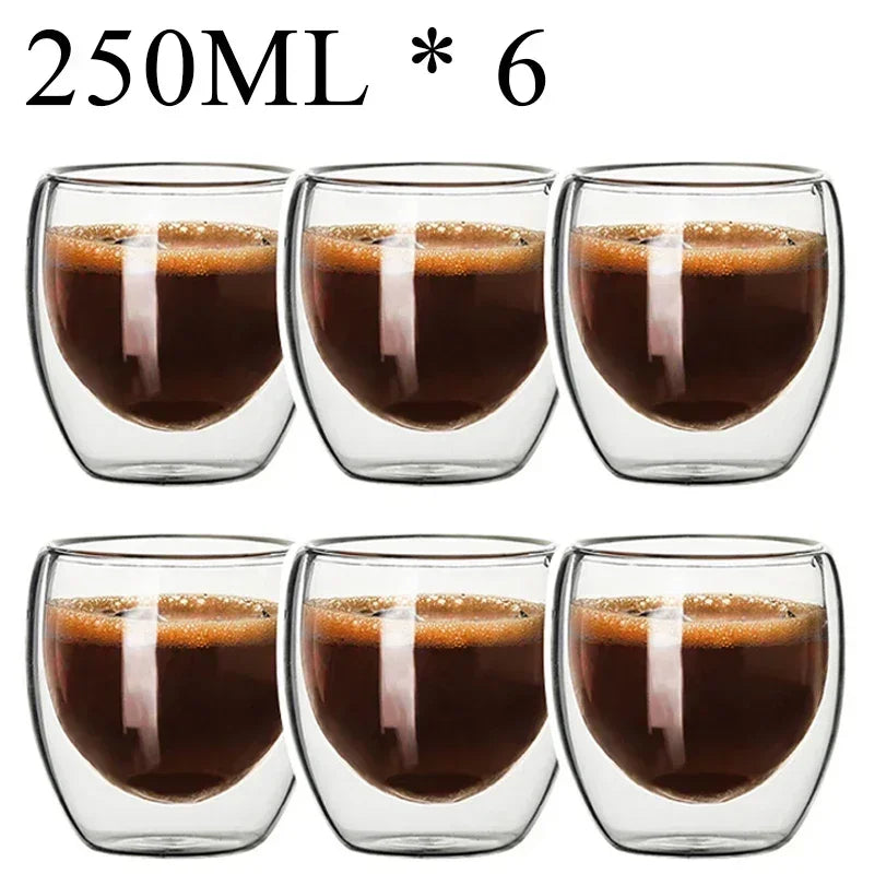 Double Wall Glass Mug Set - Premium Drinkware