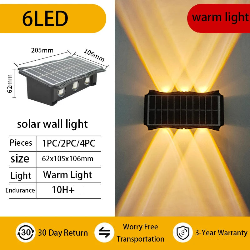 Waterproof Solar LED Wall Light Outdoor Decor