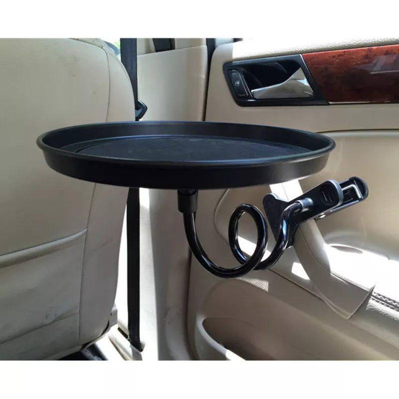 Car Food Tray - Folding Dining Table with Drink Holder & 360° Swivel Design