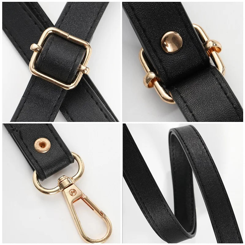 Adjustable PU Leather Crossbody Bag Strap - 130cm Long, 1.8cm Wide