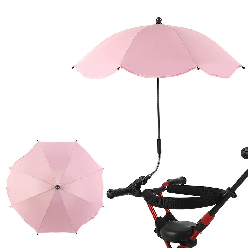 Adjustable Baby Stroller Umbrella providing UV protection for children on sunny days.