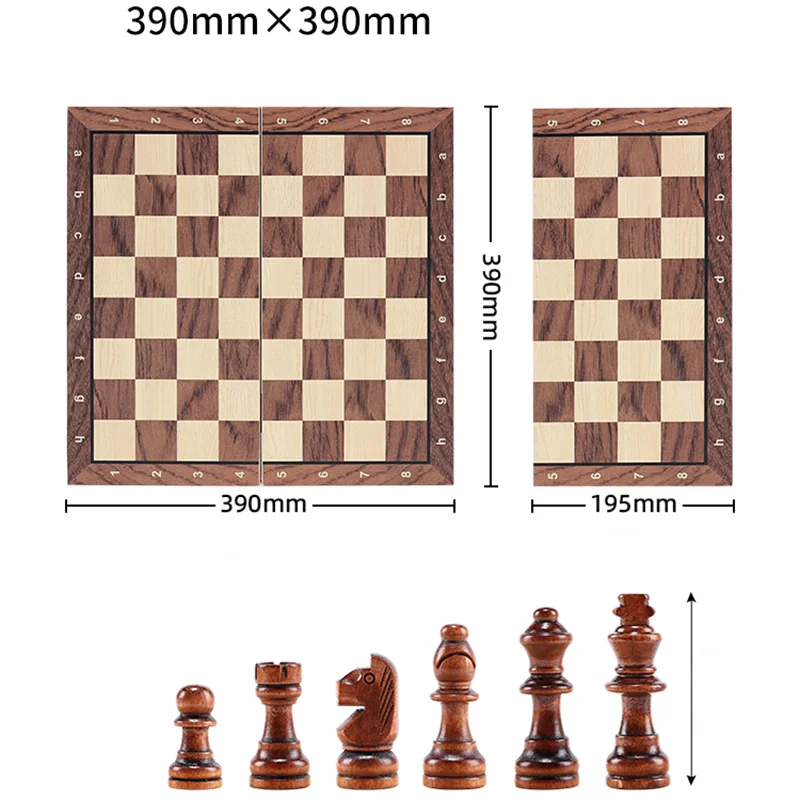 Cloud Discoveries Magnetic Foldable Portable Solid Wood Chess Board - Educational Games for Students and Kids - Christmas Gift