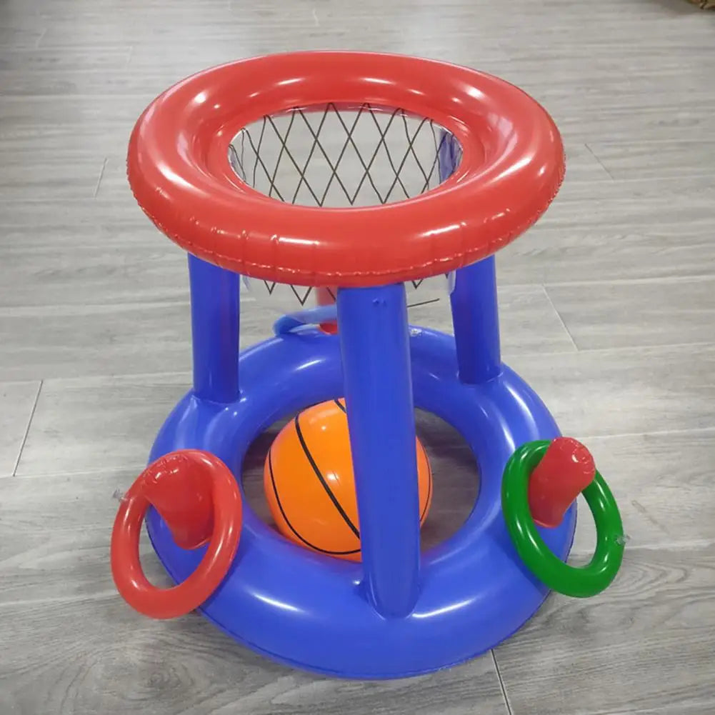 Inflatable Pool Basketball & Ring Toss Set for Kids & Adults