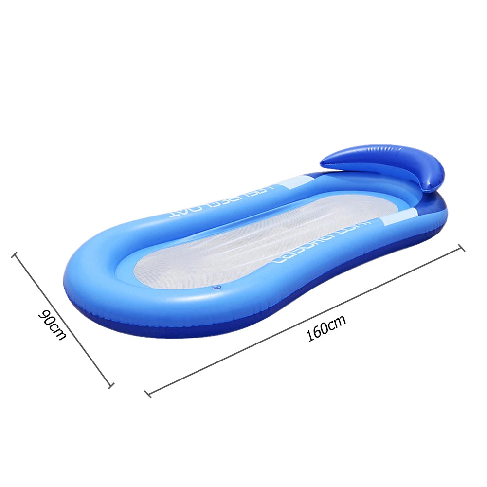 Outdoor Inflatable Pool Lounger - Water Hammock Air Mattress for Summer Beach