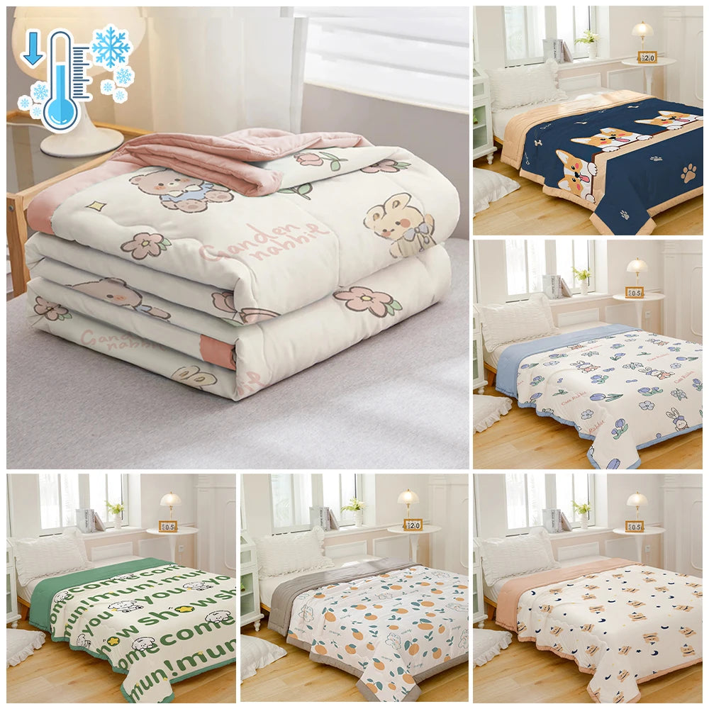 Cloud Discoveries Summer Thin Quilt Comforter - Air Conditioning Quilt/Duvet/Blanket - Single Bed Size
