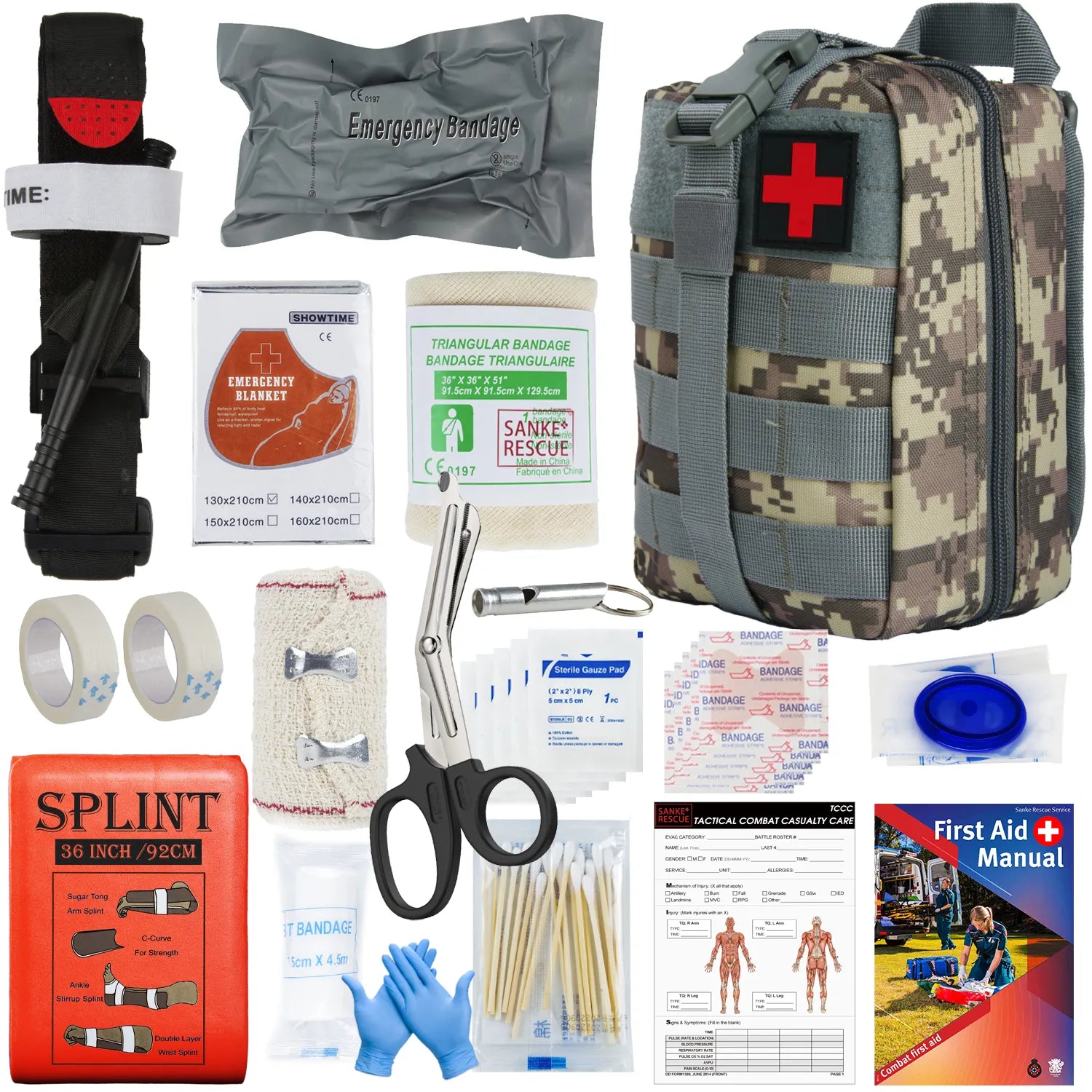 Cloud Discoveries Military IFAK Trauma Survival Kit - First Aid Emergency Gear with Molle