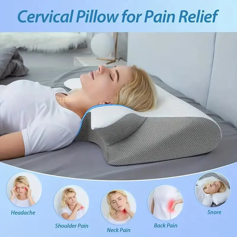 Butterfly Sleep Memory Neck Pillow - Orthopedic Comfort