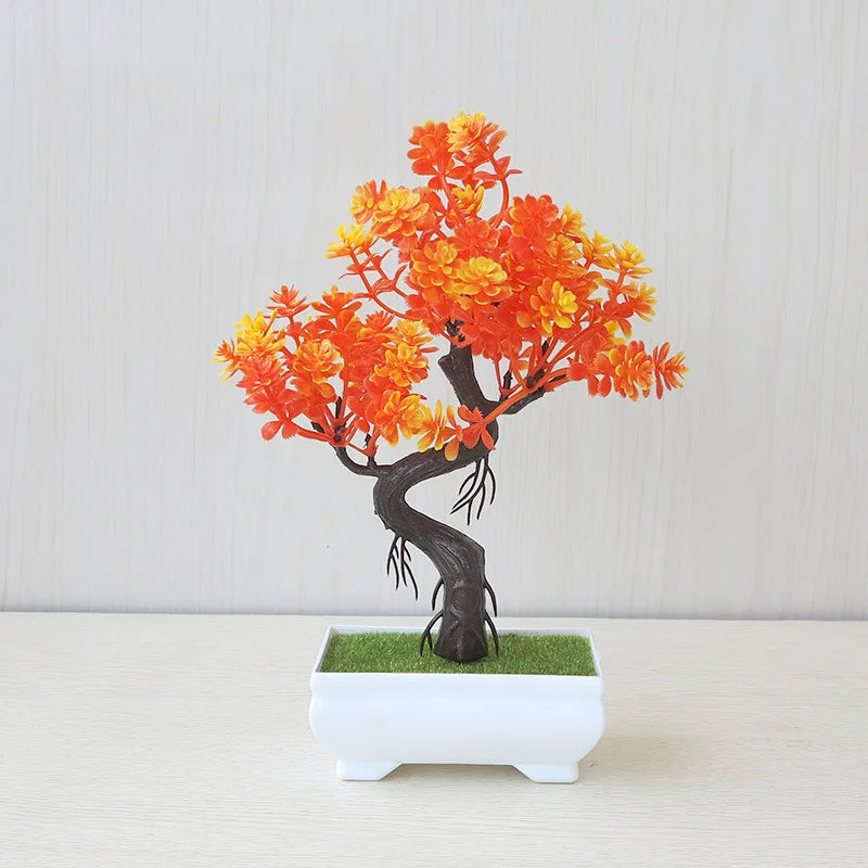 Faux Bonsai Tree with Pot - Artificial Plastic Plant for Home Decor