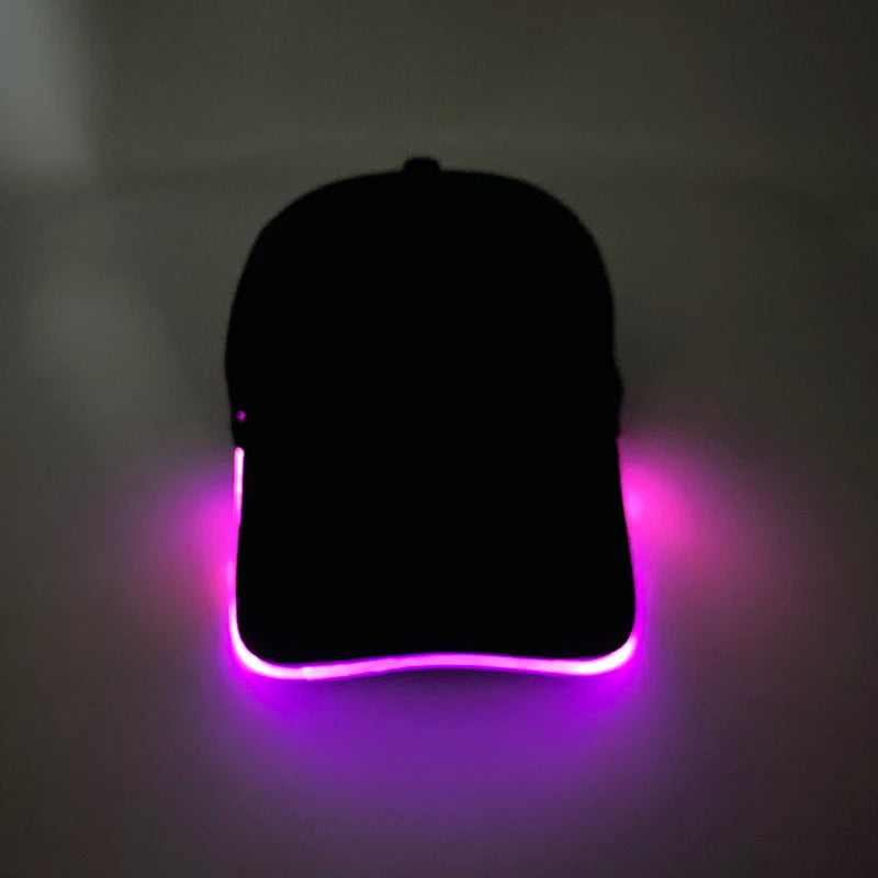 LED Glowing Fiber Optic Baseball Cap for Carnival & Party