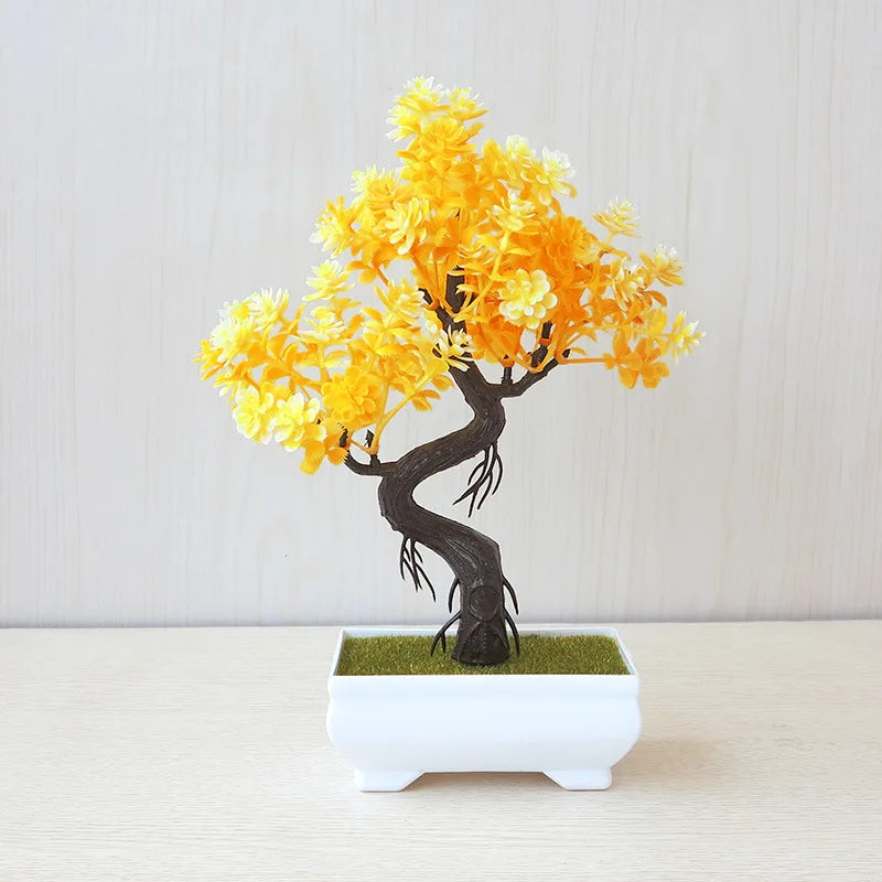 Faux Bonsai Tree with Pot - Artificial Plastic Plant for Home Decor