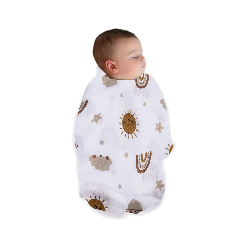 Bamboo Cotton Baby Muslin Swaddle Blanket - 120x110cm