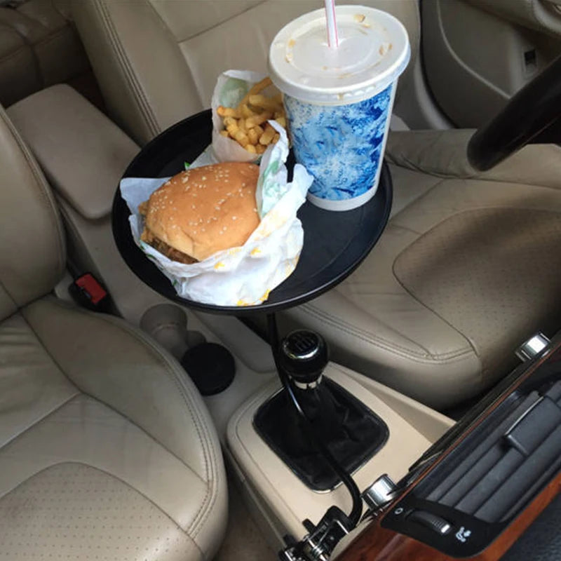 Cloud Discoveries Car Food Tray - Folding Dining Table with Drink Holder & 360° Swivel Design