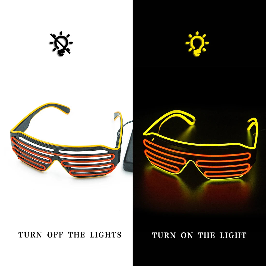 Glowing Glasses LED Gafas Luminous Bril Neon Christmas Glow Sunglasses Flashing Light Glass for Party Supplies Prop Costumes New - Illuminate Your Nights with LED Party Sunglasses