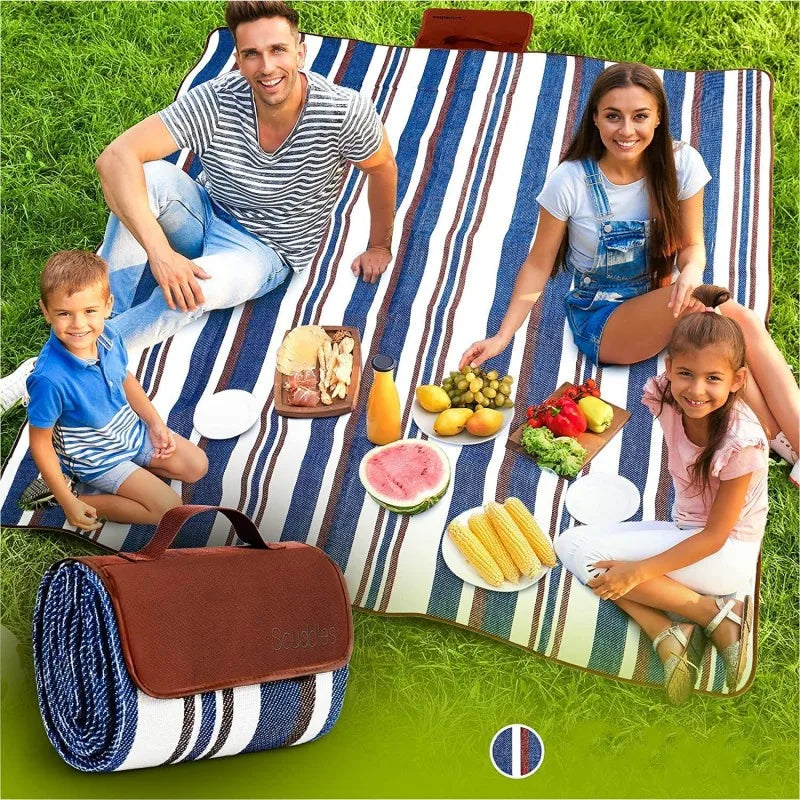 Extra Large Waterproof Picnic Blanket with Handy Mat Tote