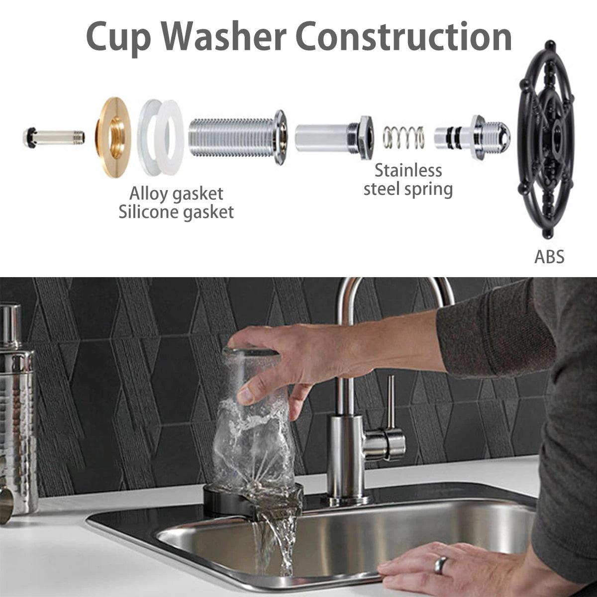 Stainless Steel Cup Washer – High-Pressure Faucet Glass Rinser