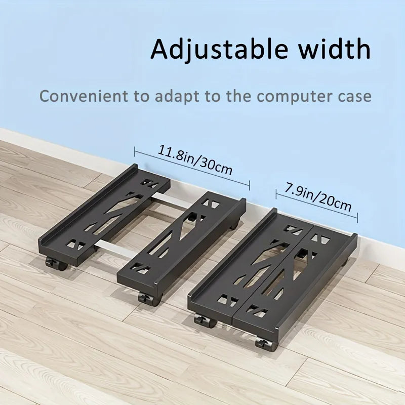 Versatile Adjustable CPU Stand with Wheels: Convenient Under Desk PC Holder