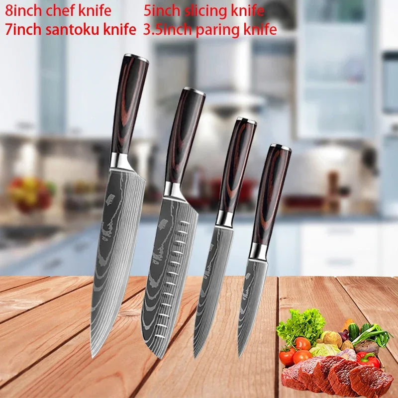 Cloud Discoveries Japanese Chef Knife Set - Precision Culinary Tools for Every Kitchen Task