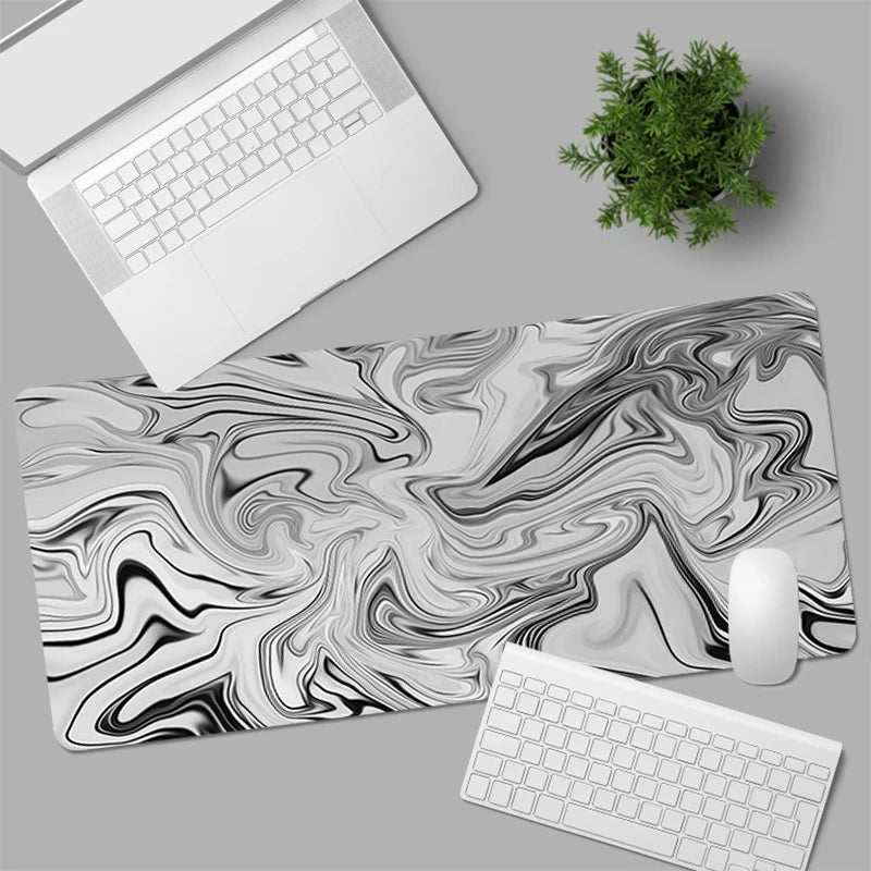 Black and White Mouse Pad - Gaming Desk Mat