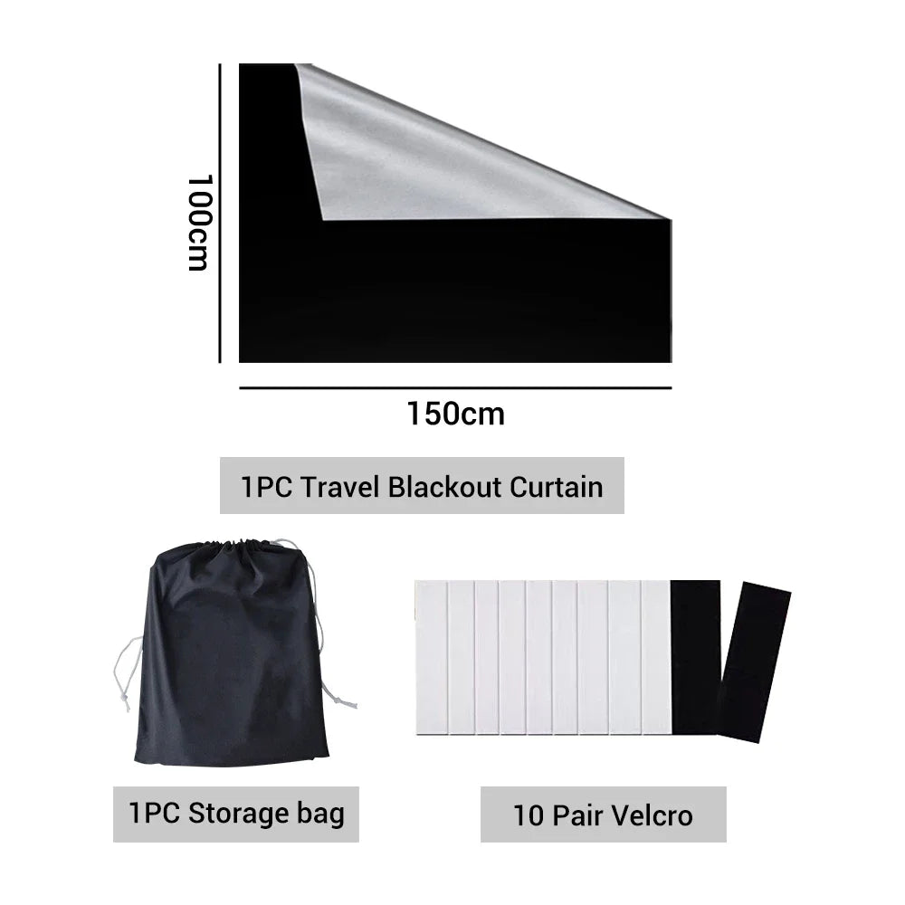 DIY Portable Travel Blackout Curtain - Thermal Insulated Stick-on Temporary Blind