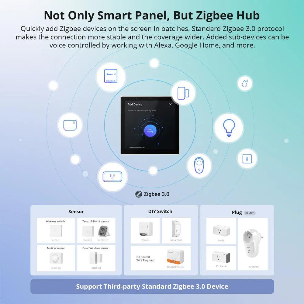 Cloud Discoveries NSPanel Pro - Smart Home Control Hub with Zigbee Gateway, Security, and Intercom Features.