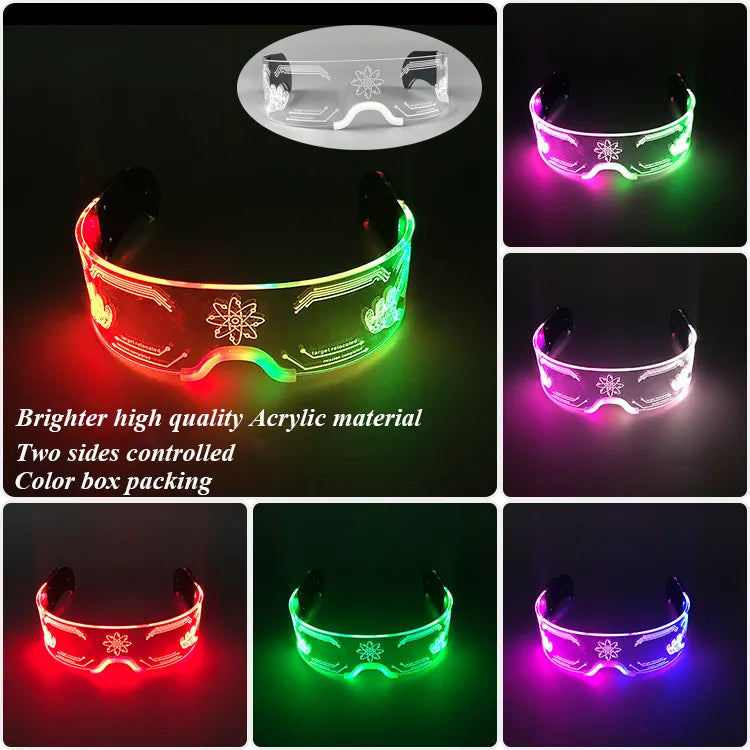 LED Light Up Glasses - Flashing Neon Party Glasses for Nightclub and Dance Parties