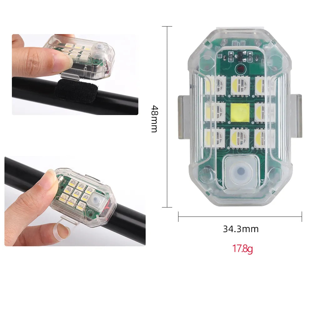 LED Flash Light for Motorcycles - Anti-collision Warning Lamp with Wireless Remote Control