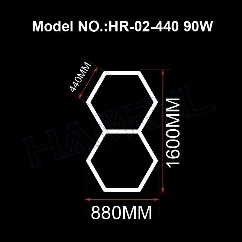 Hexagon LED Honeycomb Garage Lights - 110V-240V Workshop Tube Lighting for Auto Repair