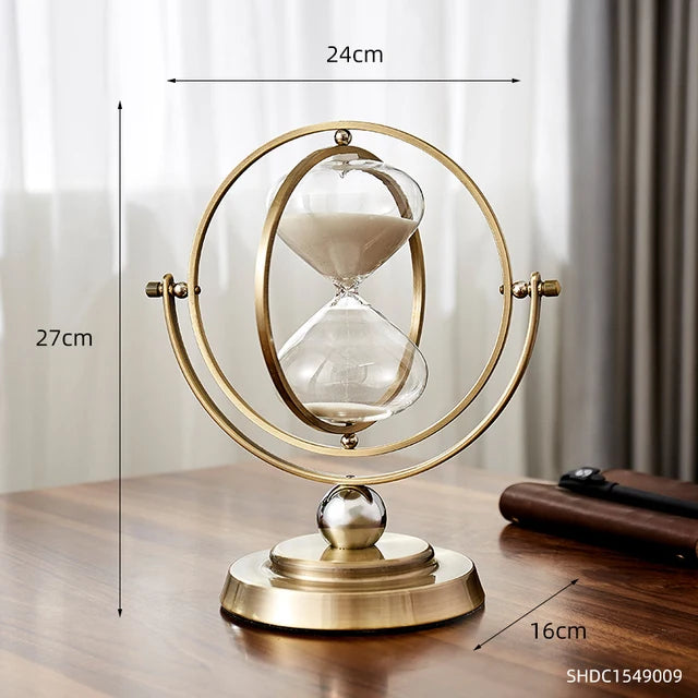 European Retro Globe Hourglass - Modern Metal Timer