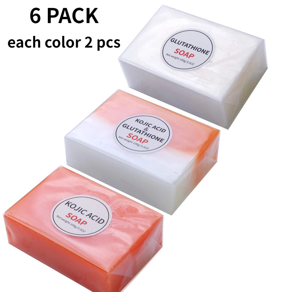 Cloud Discoveries Handmade Soap Set - Kojic Acid & Glutathione Combo for Radiant Skin, 3-Piece Set, 100g Each - Cleansing and Brightening Soap for a Youthful Glow