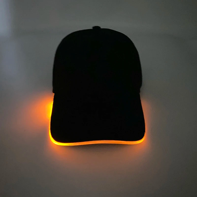 LED Glowing Fiber Optic Baseball Cap for Carnival & Party