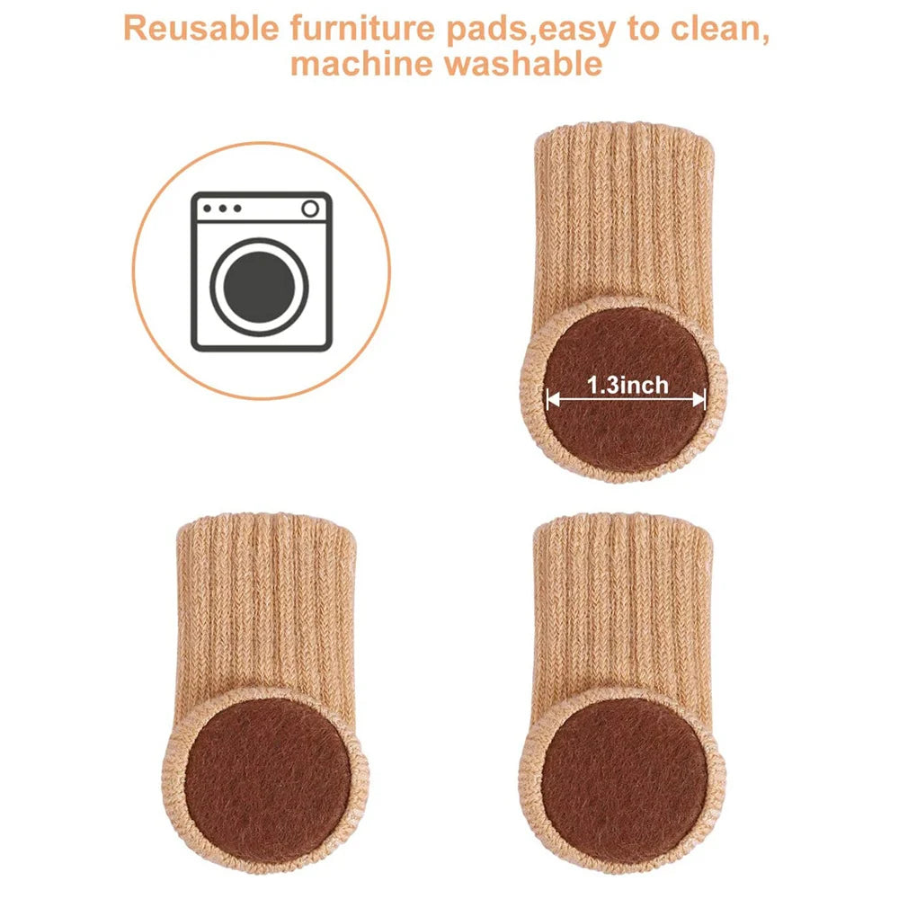 Cloud Discoveries Chair Leg Socks - Set of 24 High Elastic Floor Protectors with Anti-Slip Pads for Furniture Care