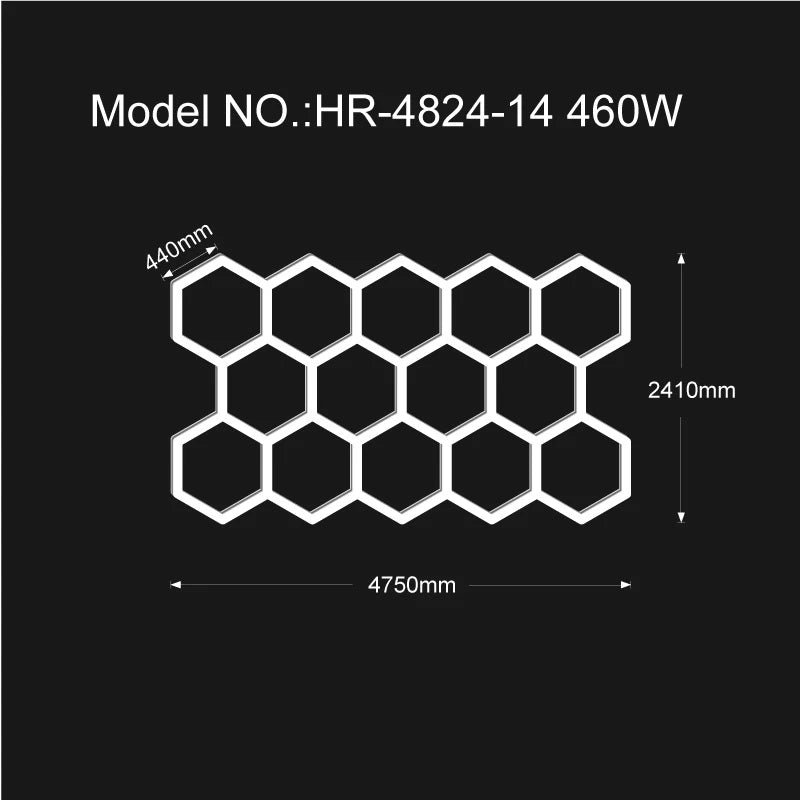 Hexagon LED Honeycomb Garage Lights - 110V-240V Workshop Tube Lighting for Auto Repair