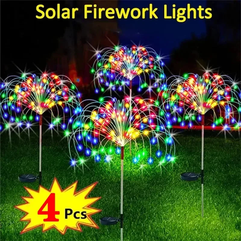 Cloud Discoveries Solar LED Firework Fairy Lights, eco-friendly and waterproof, perfect for outdoor garden decor and festive occasions.