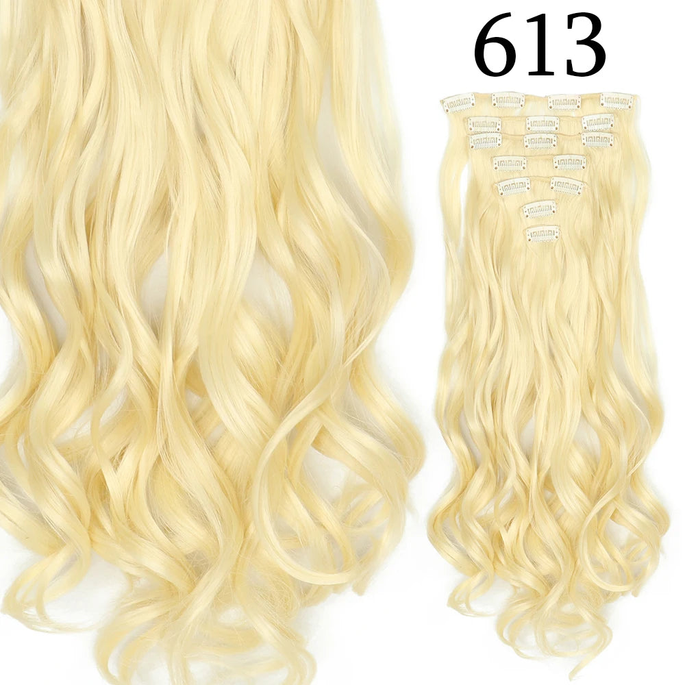 Cloud Discoveries 24-Inch 16 Clips-In Hair Extensions - Long Straight Synthetic Hairpieces