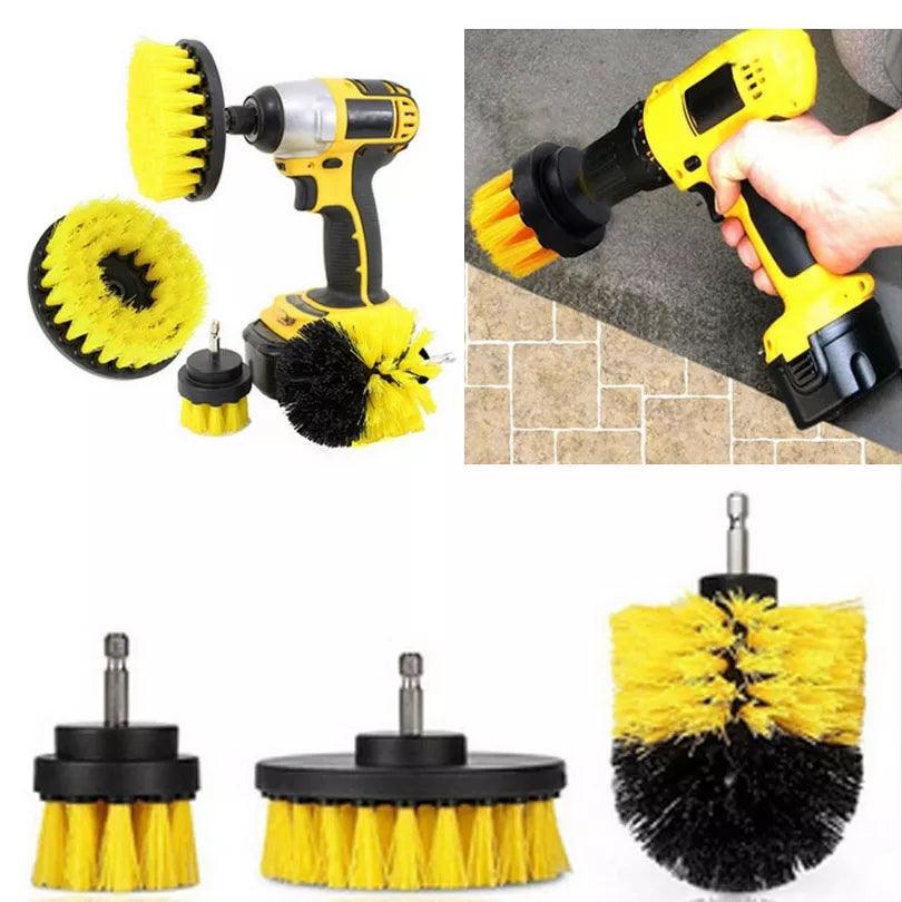 3-Piece Bathroom Power Scrubber Brush Set - Drill Attachment Kit - Cloud Discoveries