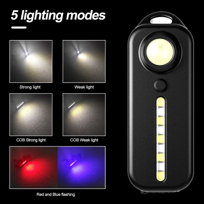 LED Red & Blue Shoulder Police Light - USB Rechargeable Flashlight