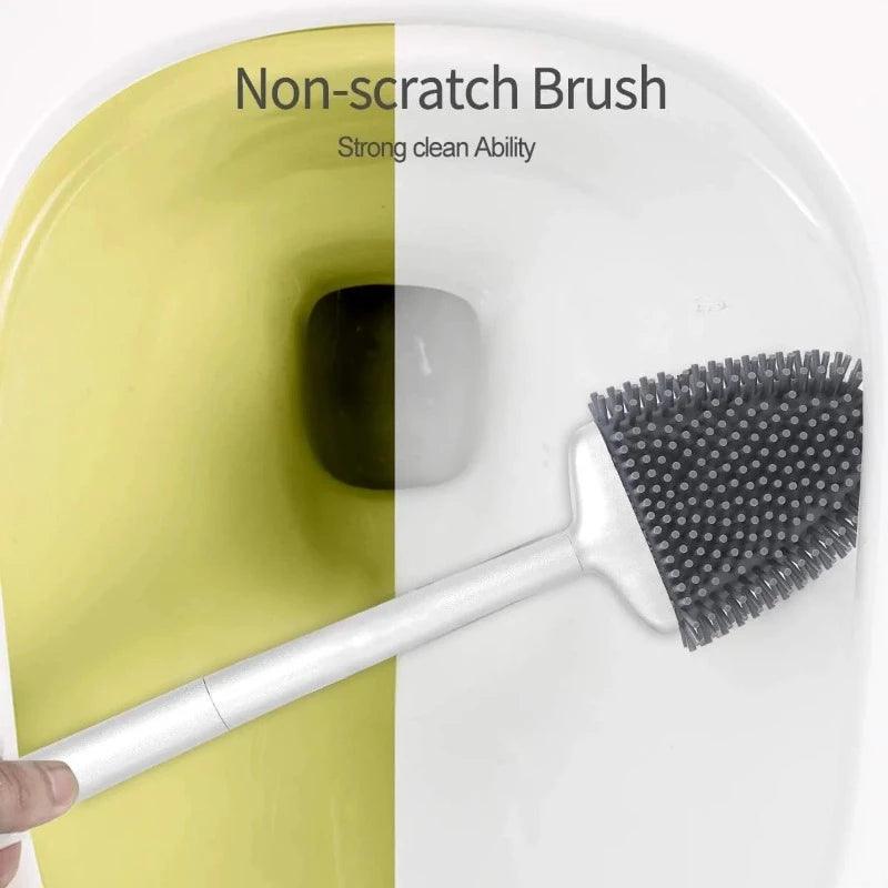 Silicone Toilet Brush, Brush Cleaning, Flexible Soft Brush, Cleaning Gap, No Dead Angle, Quick Drying, Toilet Cleaner, CloudDiscoveries.com