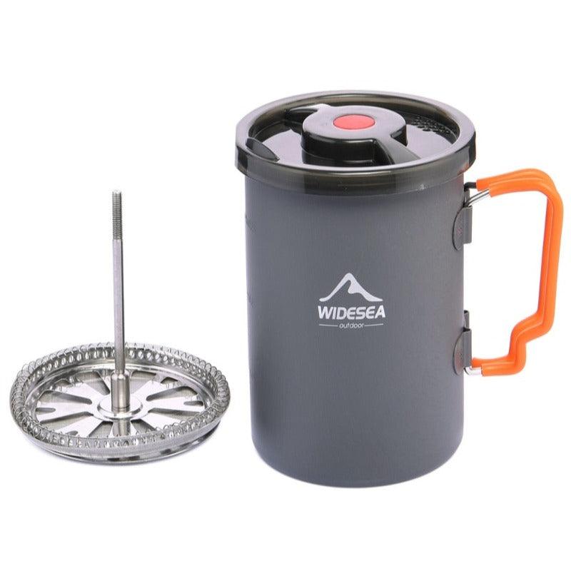 Camping, Coffee Pot, with French Press, Outdoor Cup, Mug, Cookware for Hiking, Trekking, clouddiscoveries.com