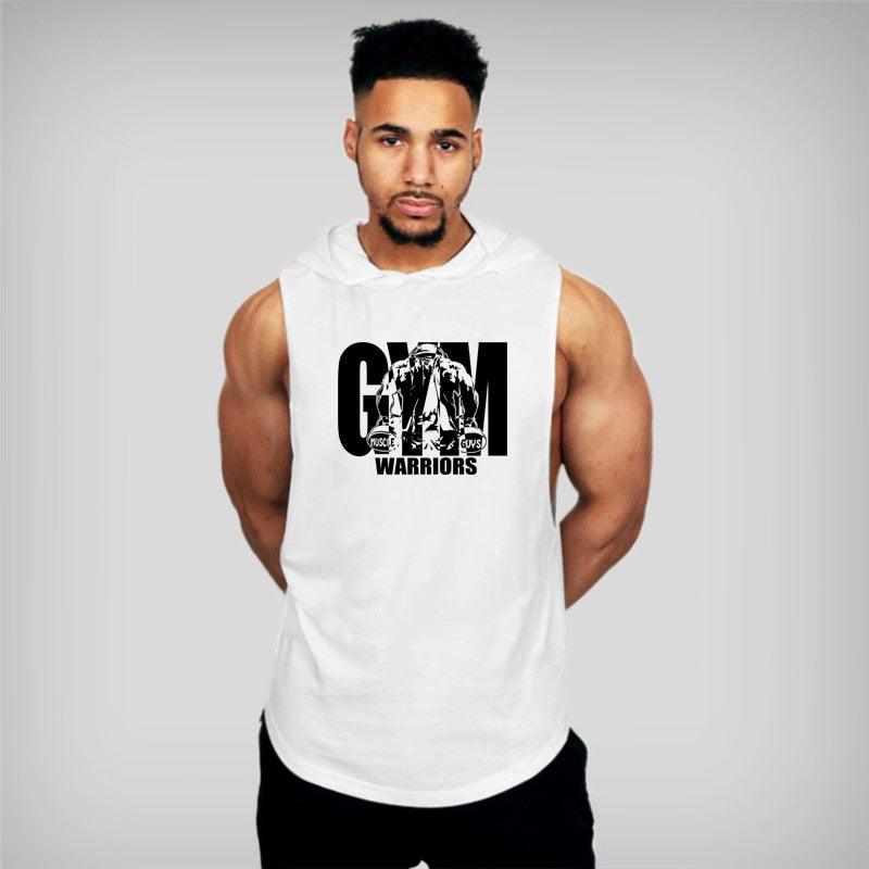 Muscle, guys, Gym Clothing, Mens Bodybuilding, Hooded Tank Top, Cotton, Sleeveless, Vest, Sweatshirt, Fitness, Workout, Sportswear, Tops, Male, clouddiscoveries.com,