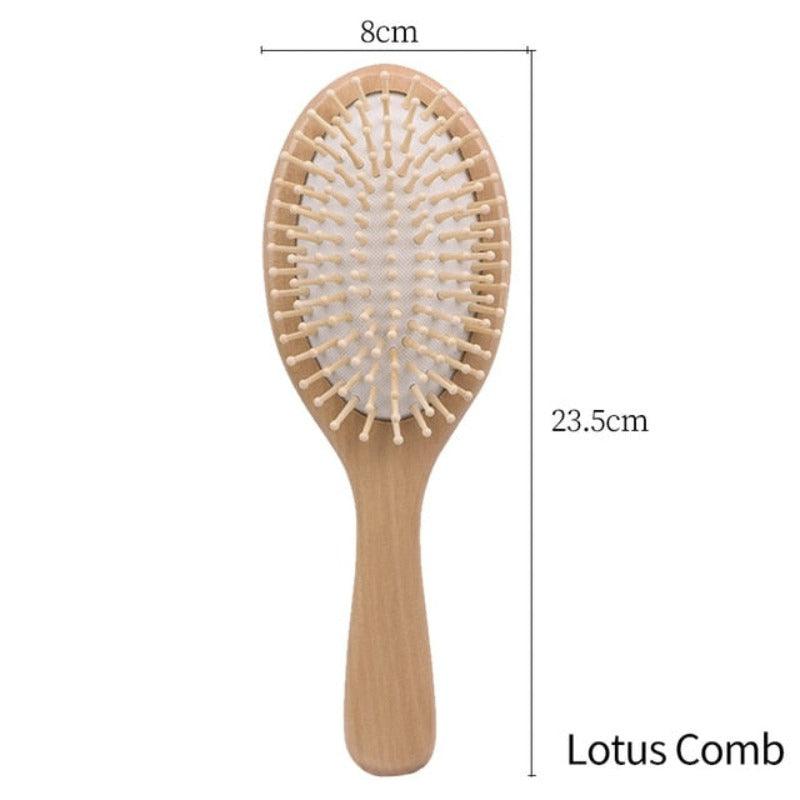 Bamboo Comb, Nature Wooden Brush, Anti-Static Detangle Hair Brush, Women Scalp Massage Comb, Air Cushion Styling Tools for Hair, CloudDiscoveries.com
