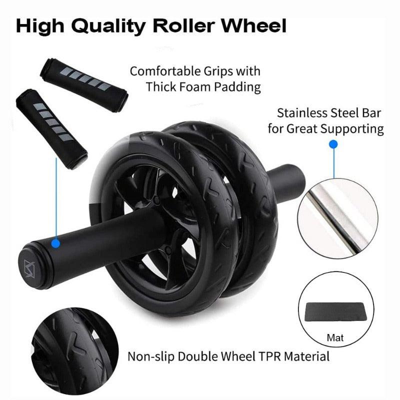 AB Roller, Non-slip, 15CM, Tire, Pattern, Fitness, Gym, Exercise, Abdominal Wheel, Roller, clouddiscoveries