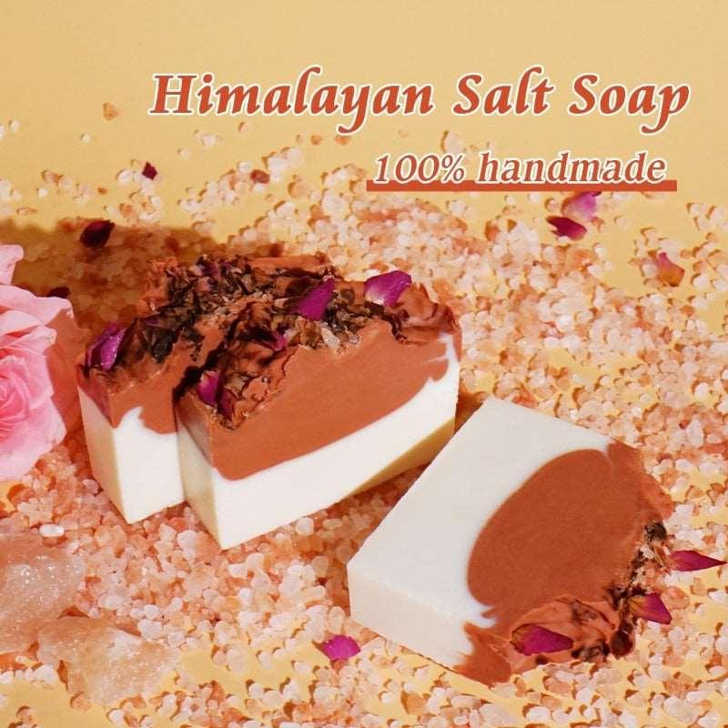 Himalayan Salt Soap, Pure Handmade Cleaning, Exfoliating Skin Whitening, Bath Natural Pink Flowers, Small Soap, Skin Care, CloudDiscoveries.com