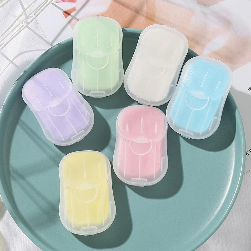 50 Pcs, Portable, Travel Soap, Disposable, Slice Sheets, Paper, Soap, Washing, Hand, Body, Bath, Face, Cleaning, Face Cleansing, Soaps, clouddiscoveries.com