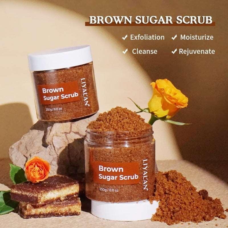 Brown Sugar Body Scrub, Skin Exfoliating, Deep Cleaning, Softens Cuticles, Moisturizing Whitening, SPA Organic Sugar Scrubs, CloudDiscoveries.com