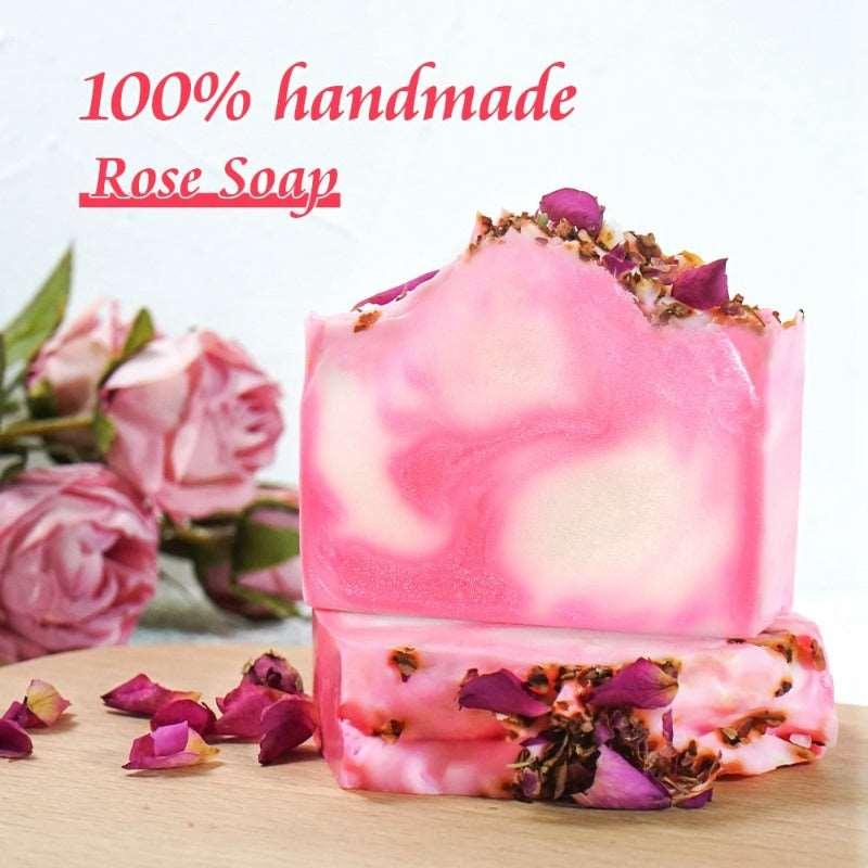 Handmade Rose Soap, Skin Care, Yoni Cleaning Soap, Whitening Cold Press Essential Oil, Lightening Nourishing Face Bath, Natural Soap, CloudDiscoveries.com