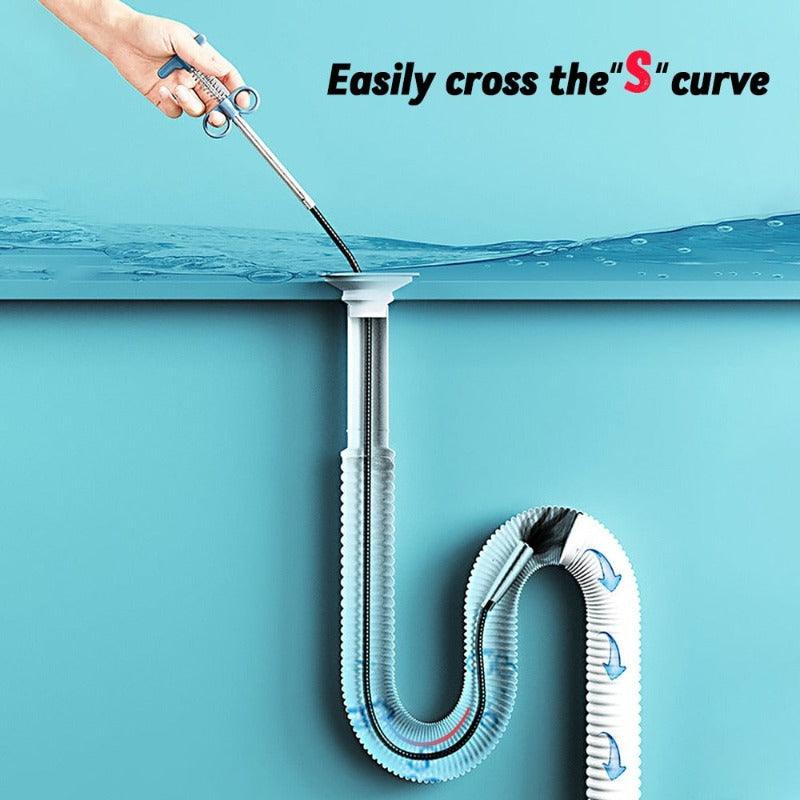 Sewer Pipe Unblocker, Snake Spring Pipe, Dredging Tool for Bathroom, Kitchen Hair Sewer Sink Pipeline Cleaning Tools, CloudDiscoveries.com